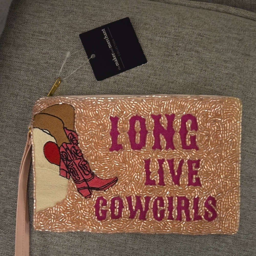 Pink and Tan Cowgirl Wristlet